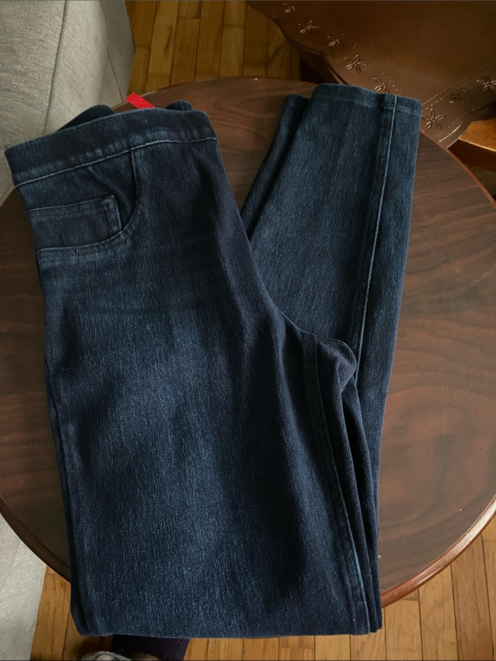 SPANX Women's Slim Straight Jeans in Dark Blue